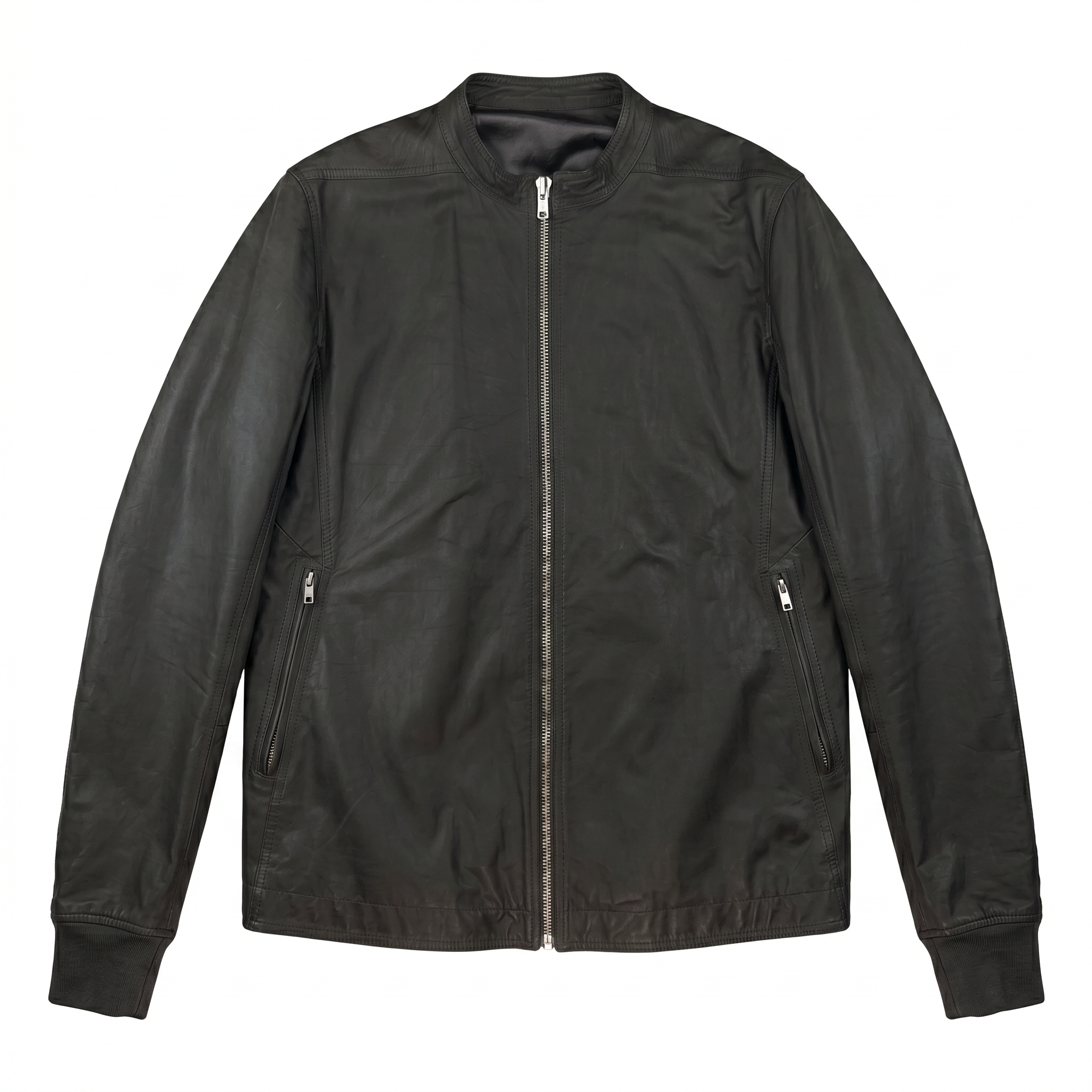 Rick Owens SS16 Cyclops Sternberg Calf Leather Rider Jacket Darkdust