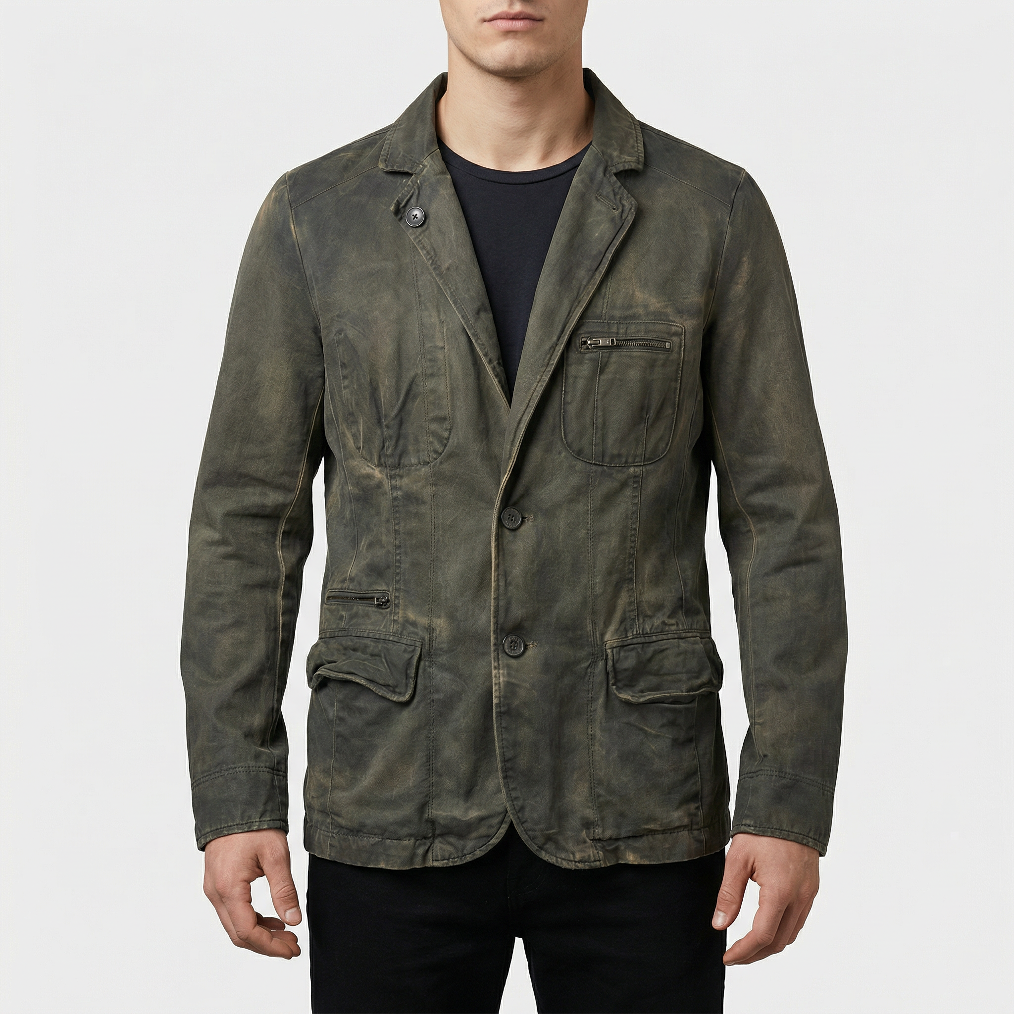 Junk de Luxe Distressed Cotton Blazer Jacket