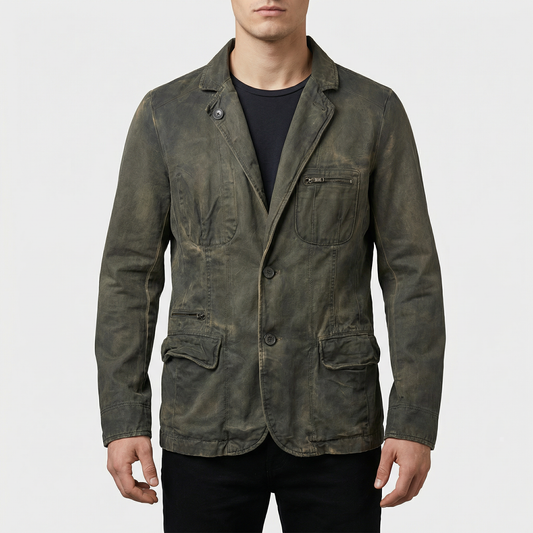 Junk de Luxe Distressed Cotton Blazer Jacket