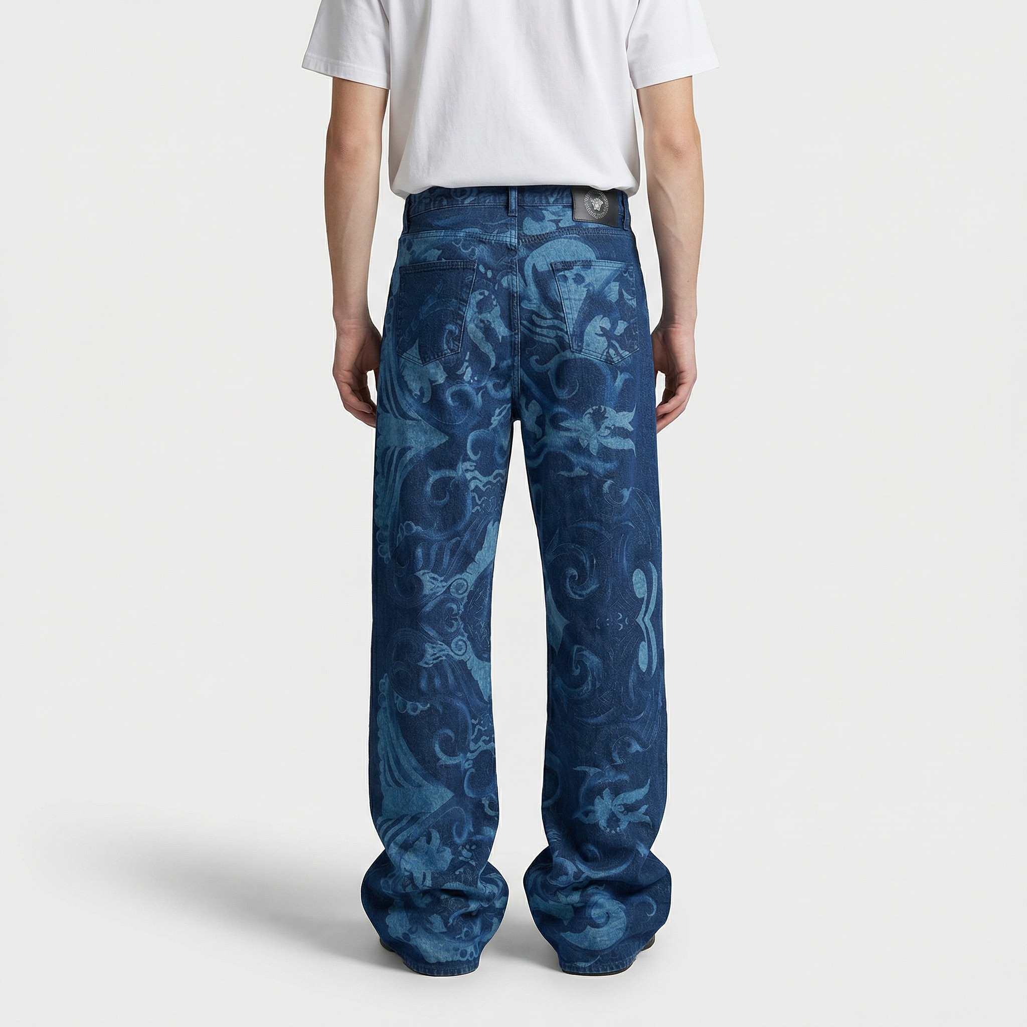 Versace Jeans Signature Baroque Print Denim