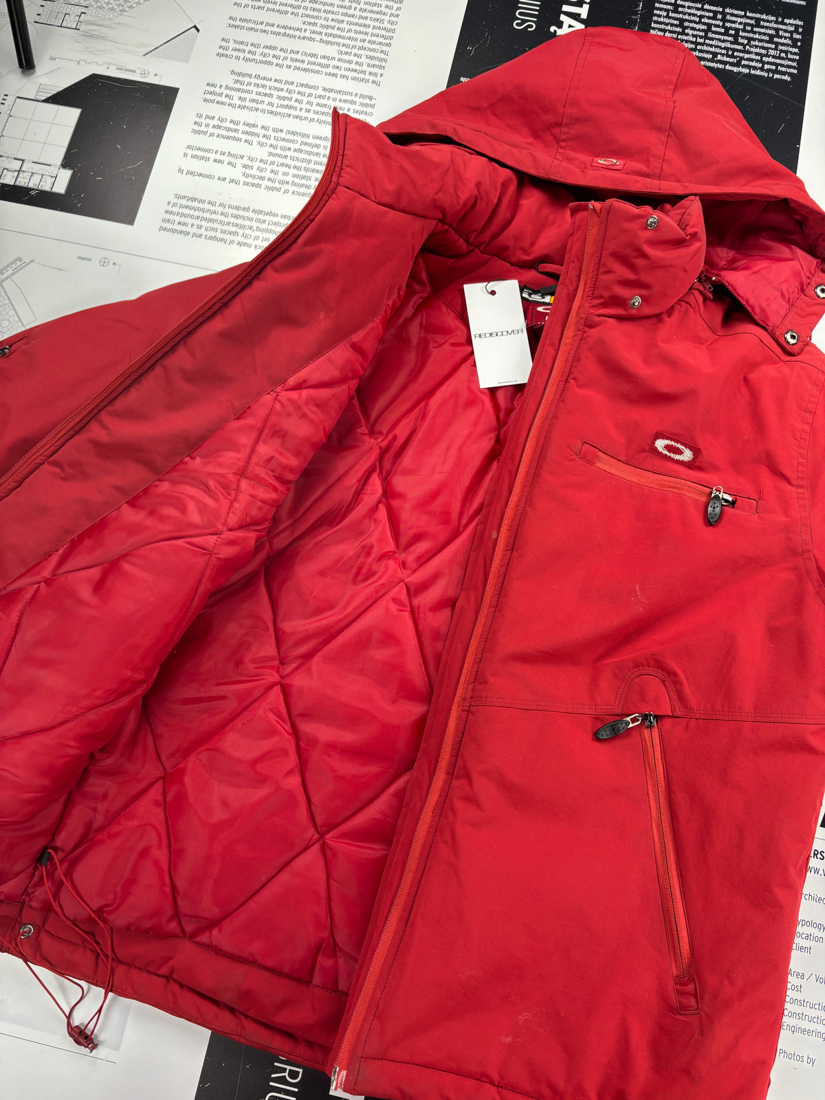 Vintage Oakley Software Y2K Hooded Jacket Red M