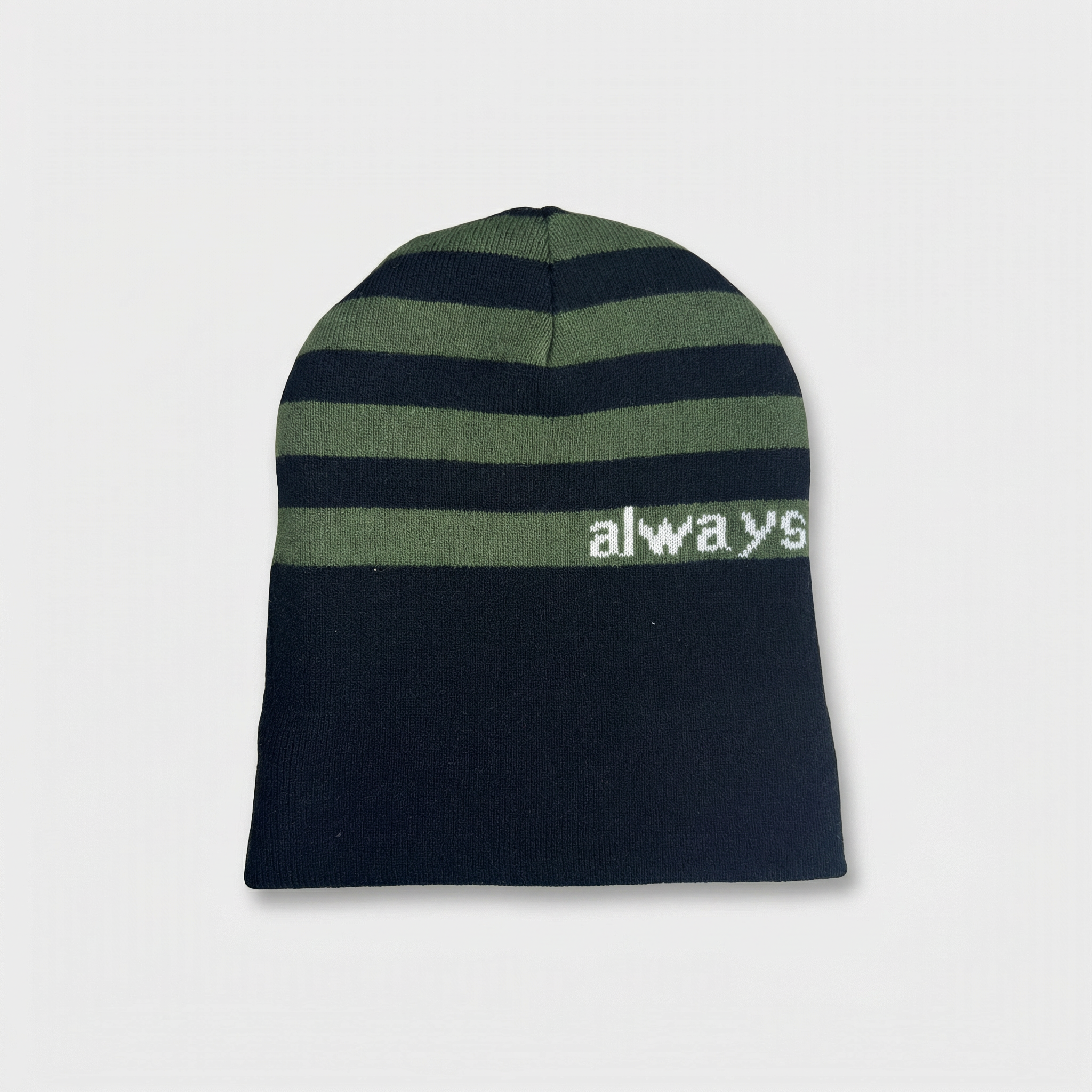 Always Do What You Should Do Reversible Beanie — Green / Black