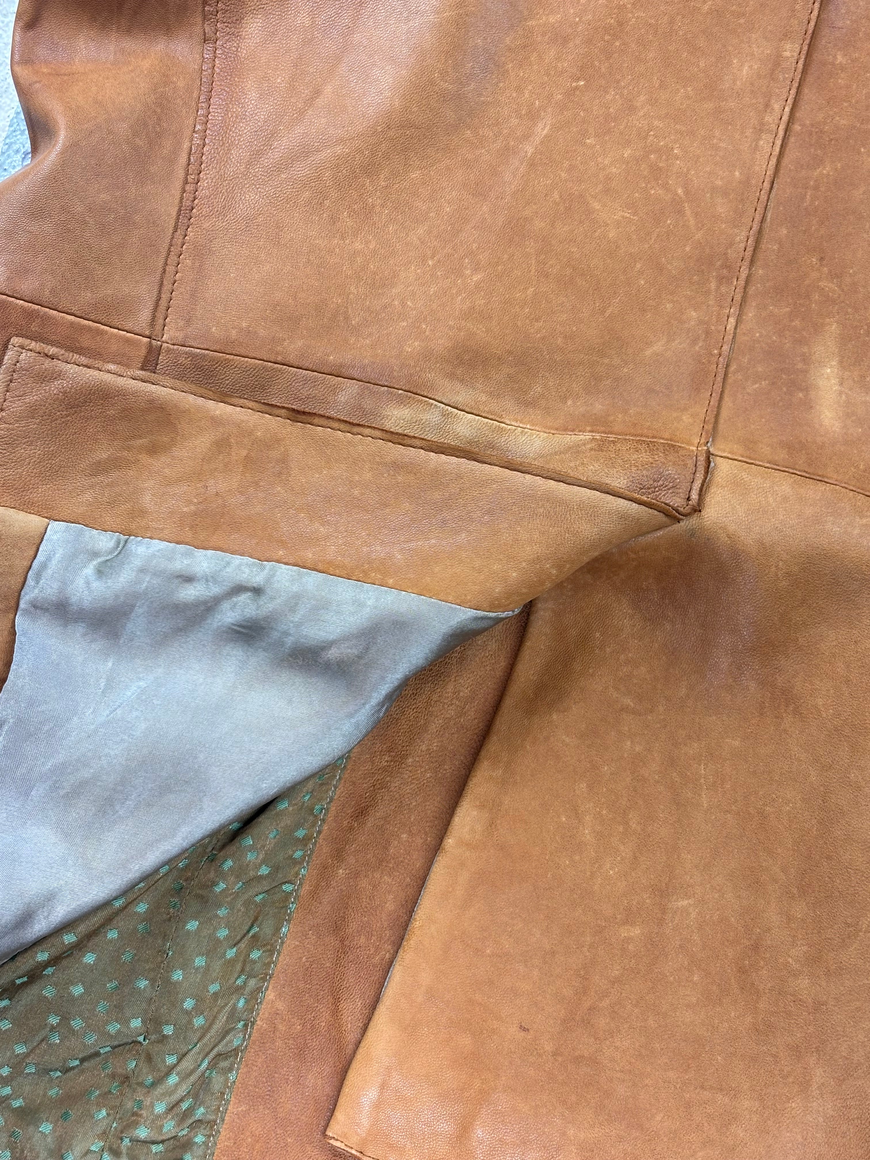 Hugo Boss Orange Lambskin Leather Blazer