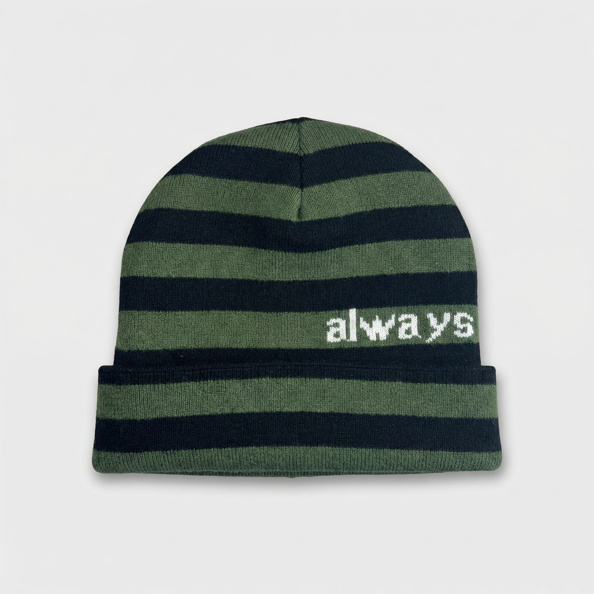 Always Do What You Should Do Reversible Beanie — Green / Black