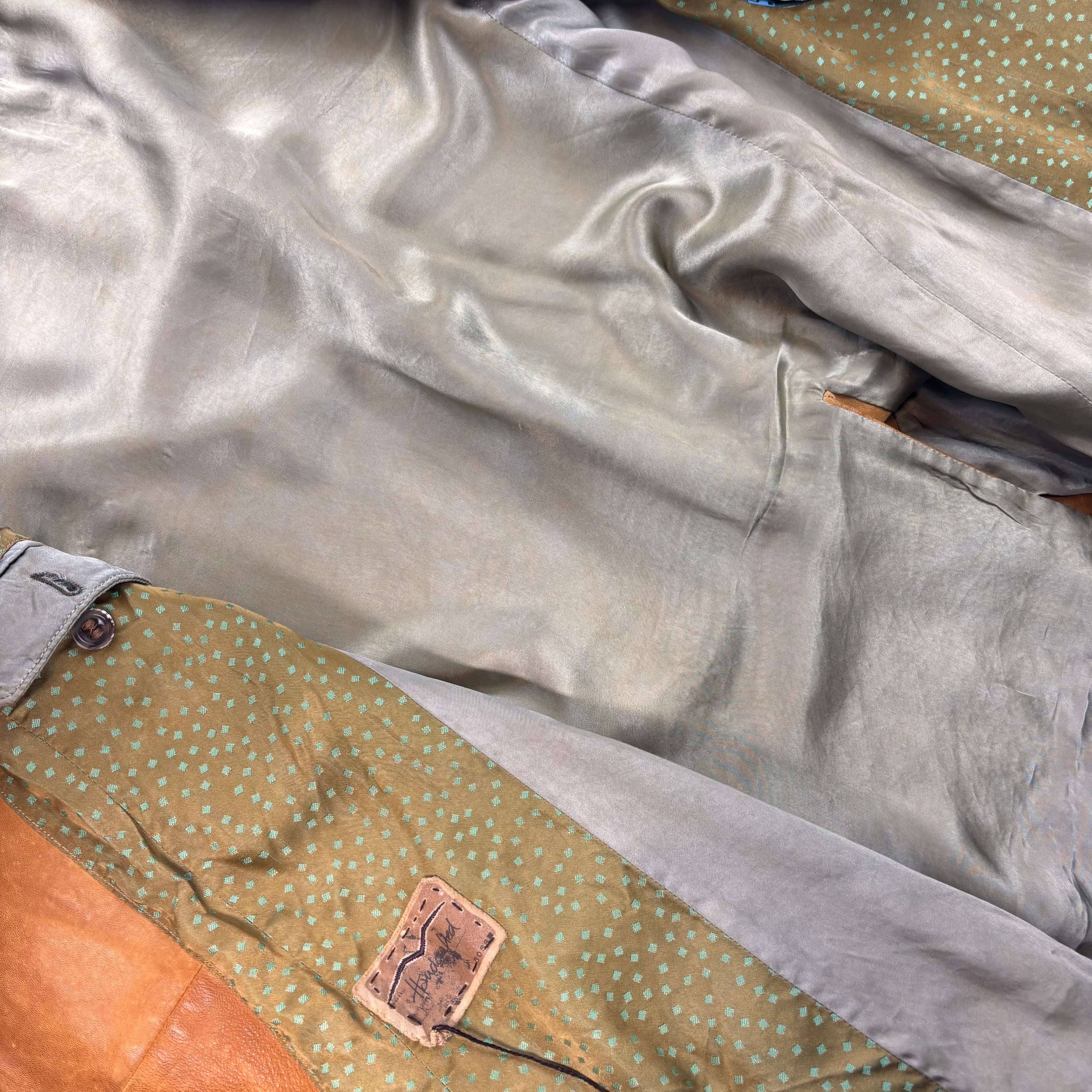 Hugo Boss Orange Lambskin Leather Blazer