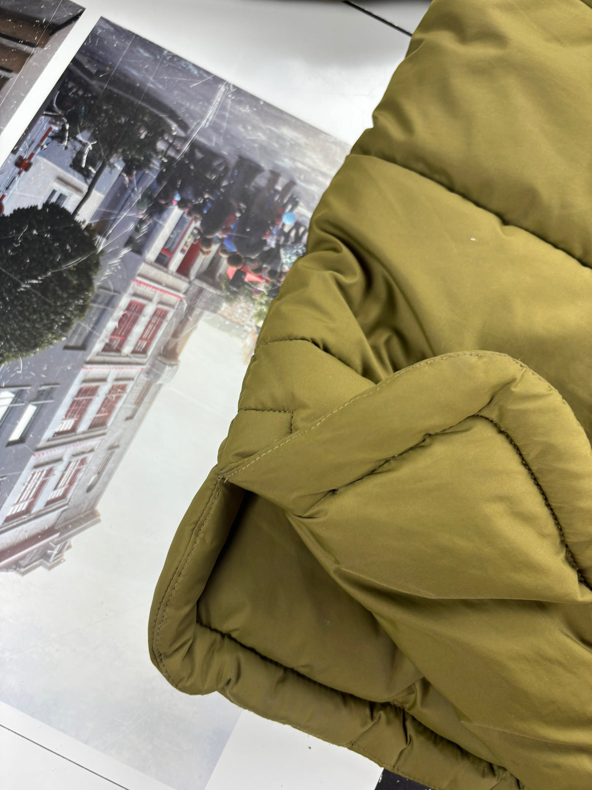 Barbour Saunton Quilt Hooded Puffer Jacket Olive Women's UK 14