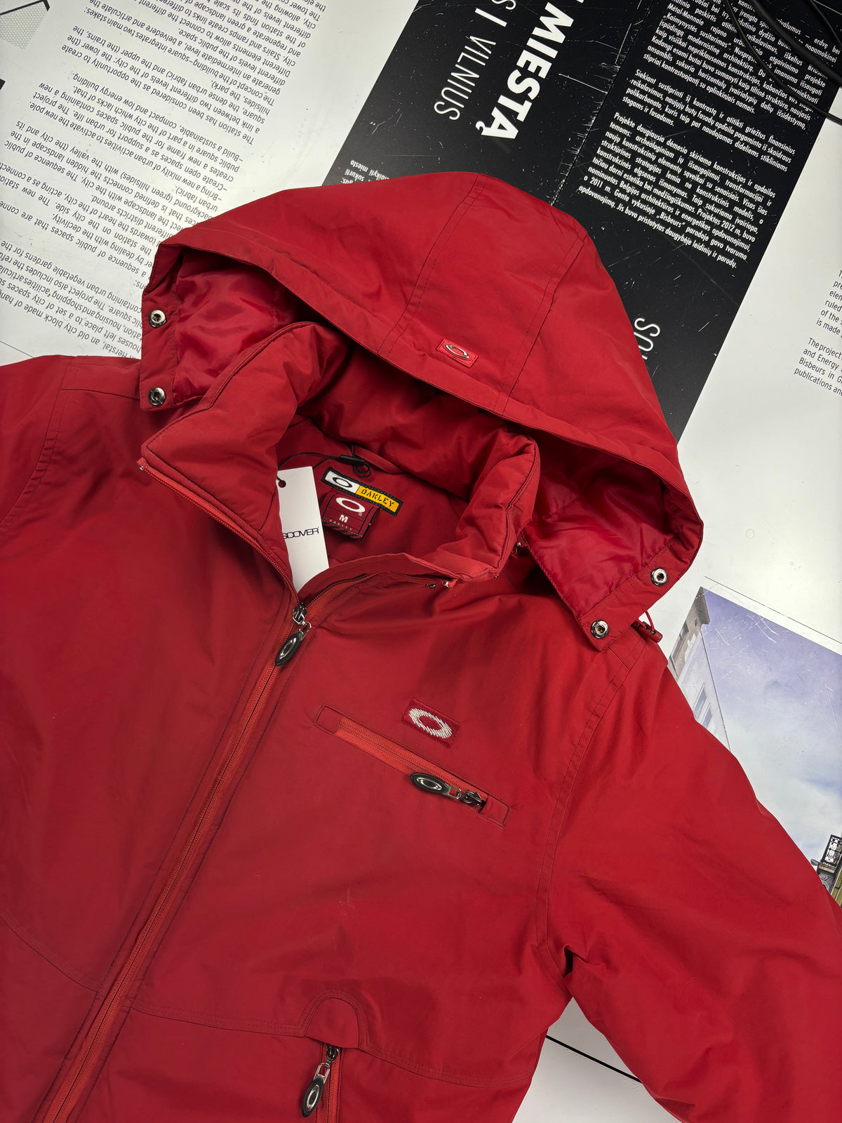 Vintage Oakley Software Y2K Hooded Jacket Red M