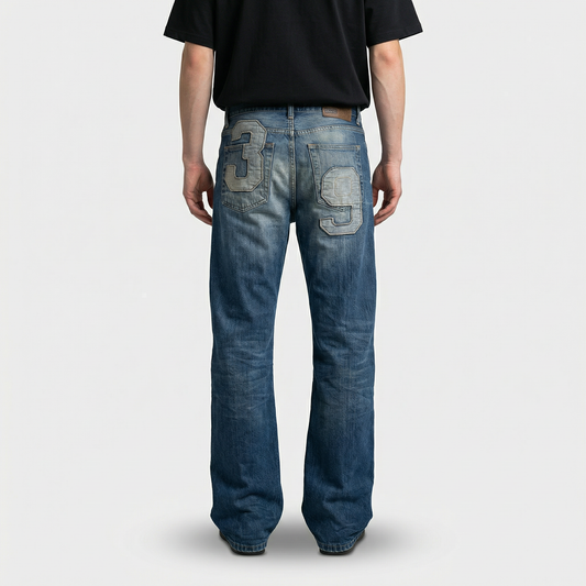 D&G “39” Varsity Patch Bootcut Jeans