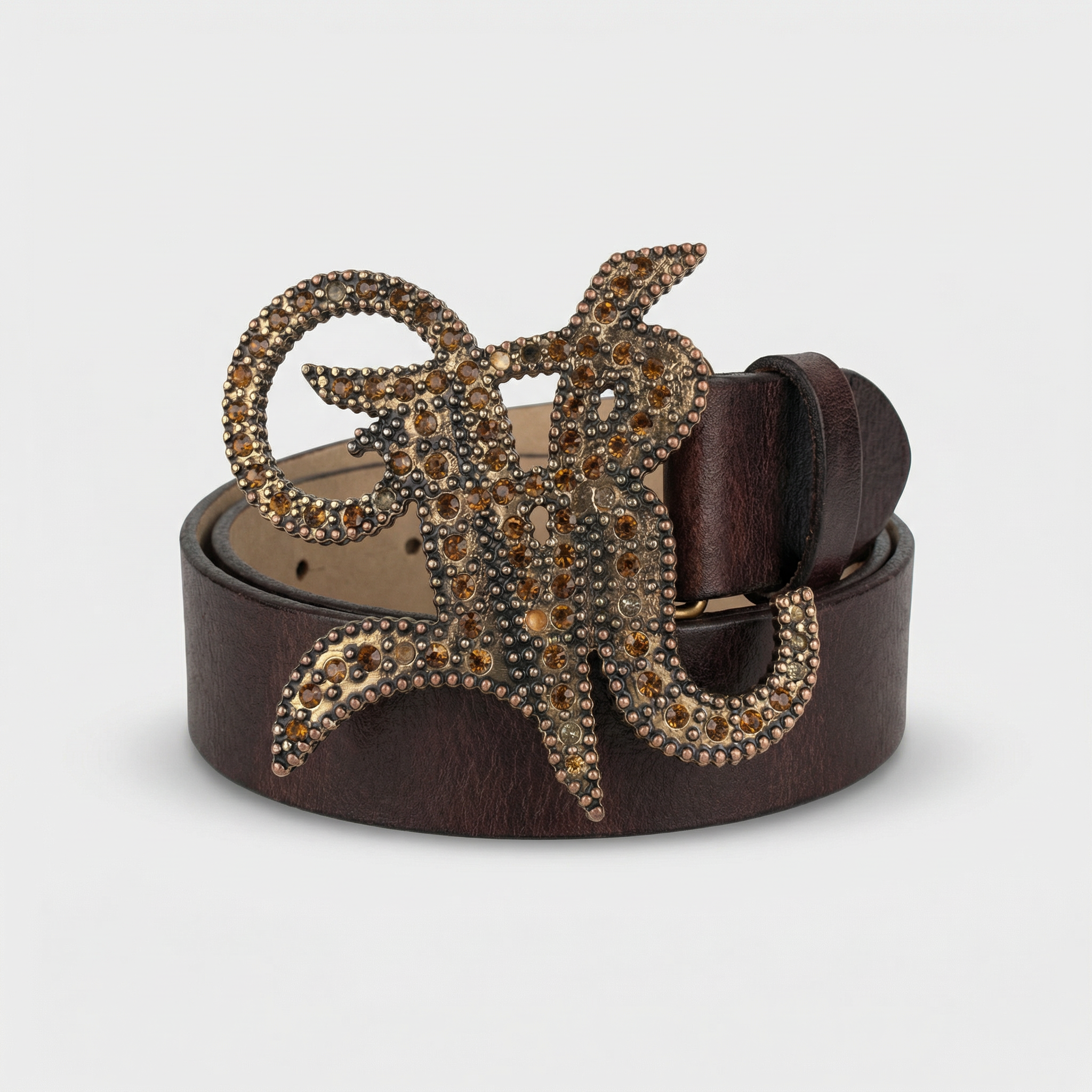 Roberto Cavalli Crystal Embellished Logo Buckle Bel