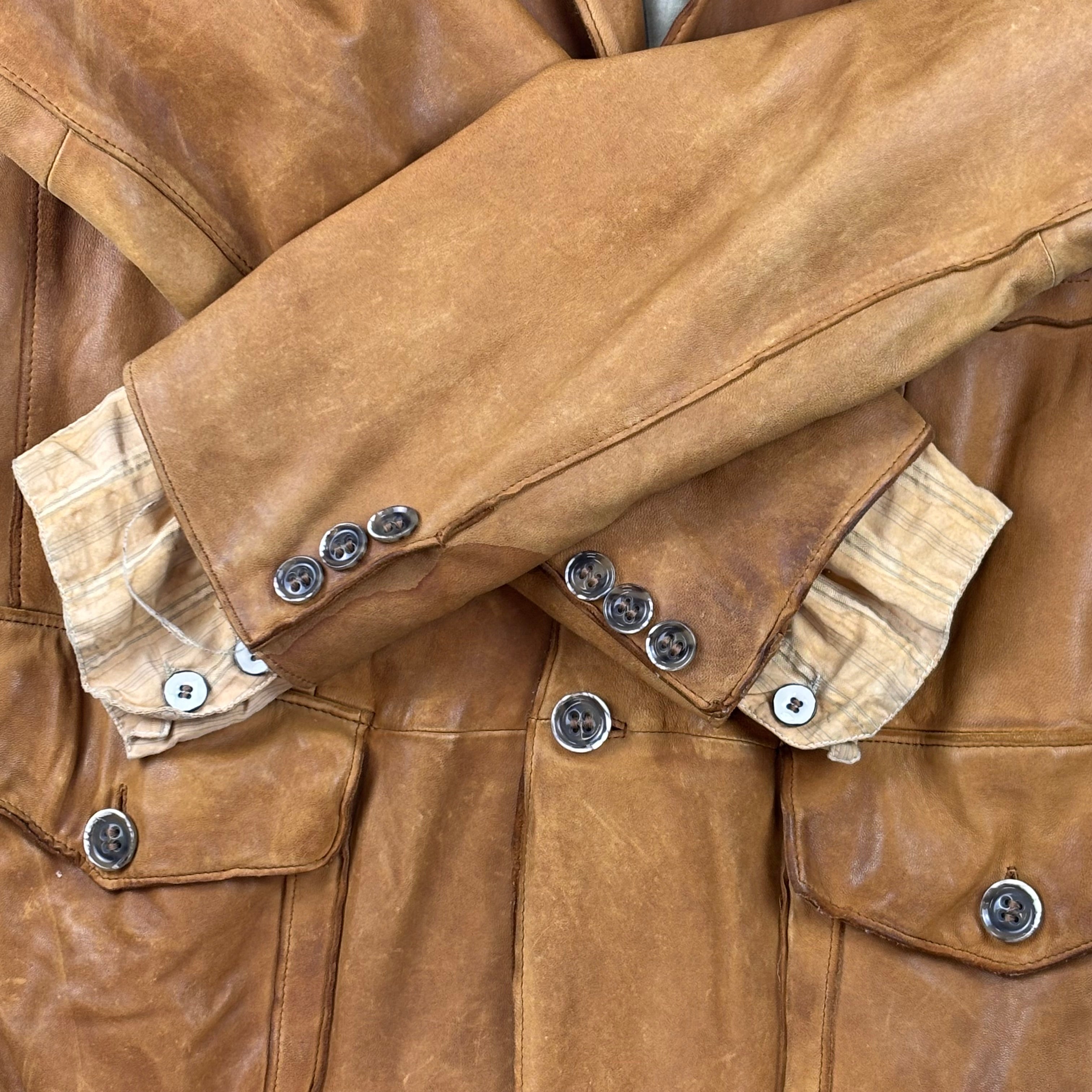Hugo Boss Orange Lambskin Leather Blazer