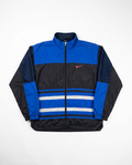 Vintage 90s Nike windbreaker blue black, front flat-lay