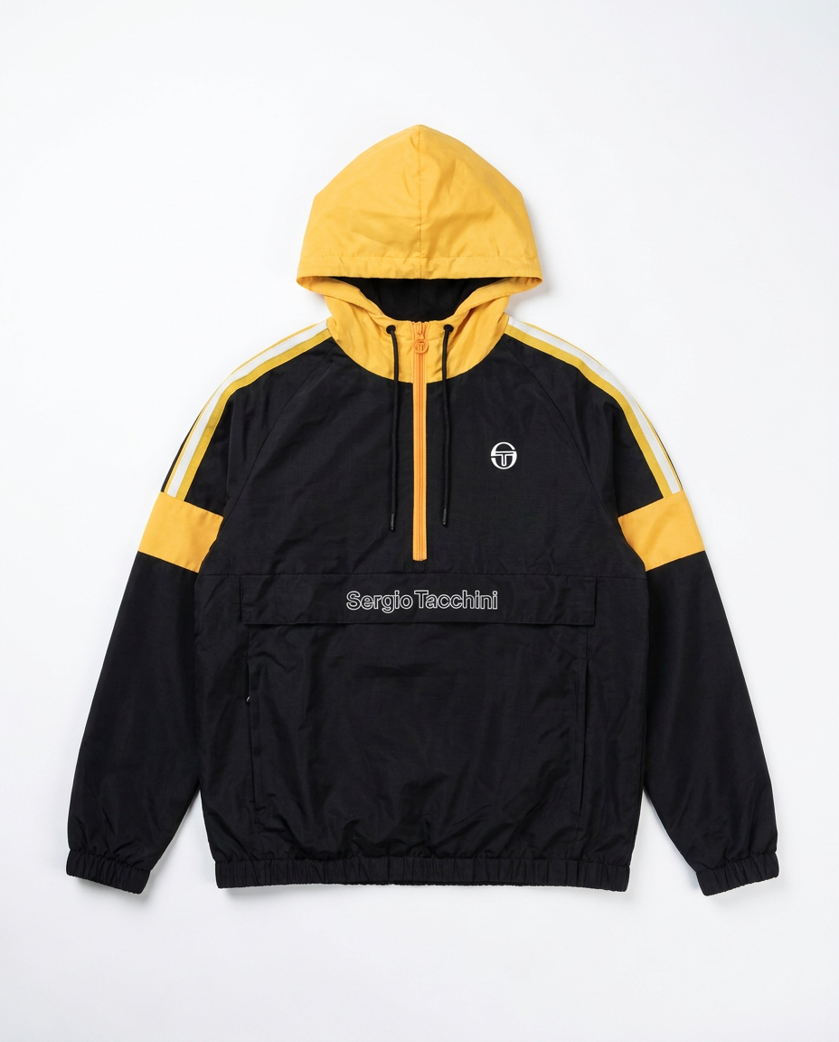 Sergio Tacchini windbreaker black yellow