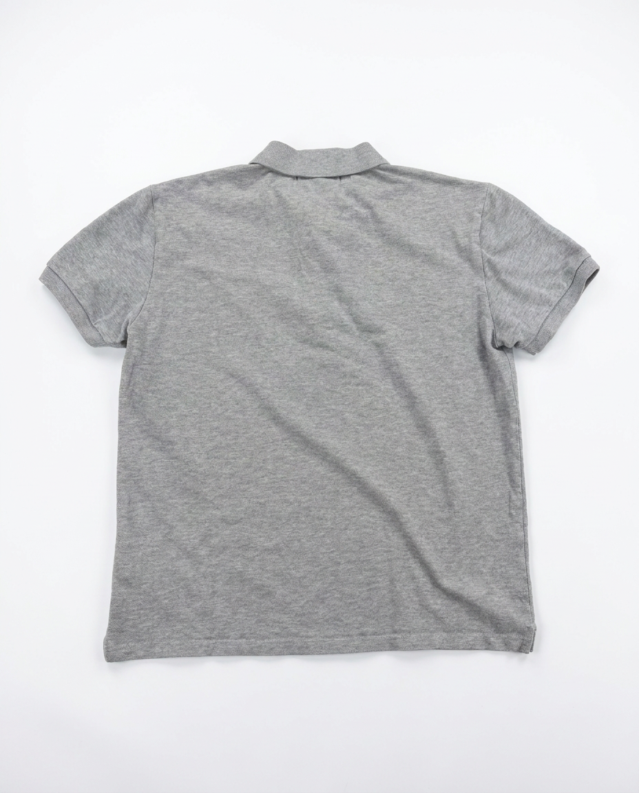Lacoste slim fit grey polo, back flat-lay