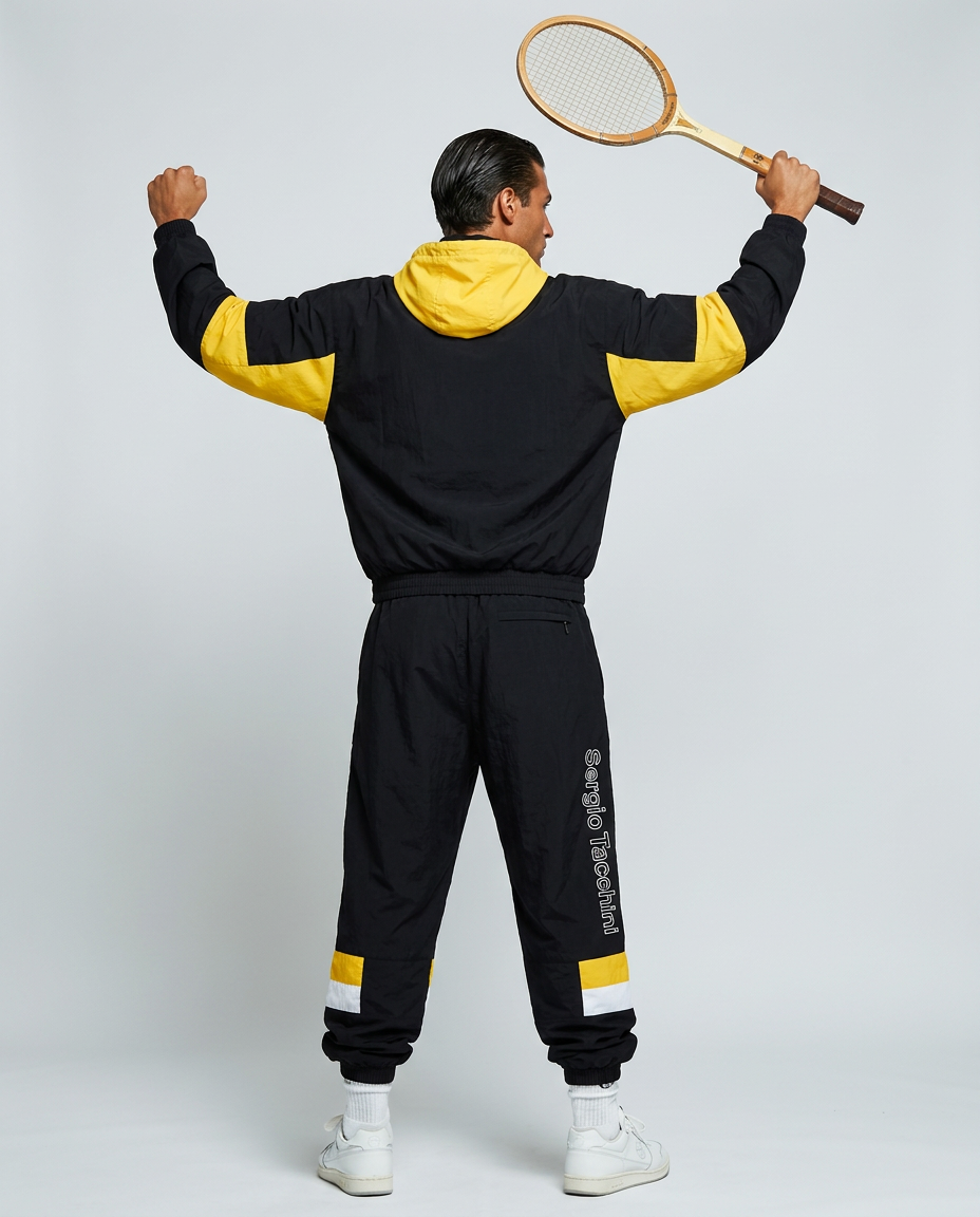 Sergio Tacchini tracksuit on model back