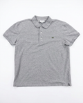 Lacoste slim fit grey polo, front flat-lay