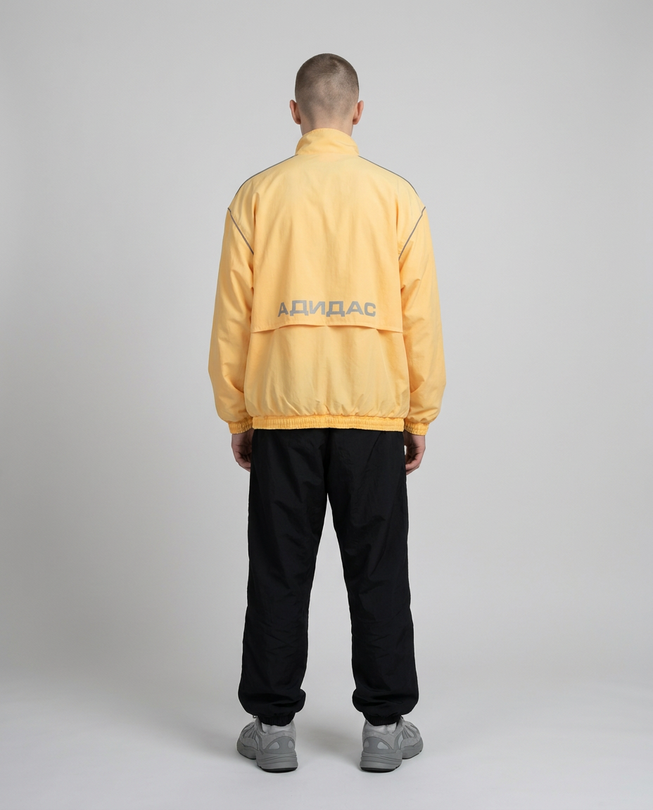Gosha adidas jacket on model back