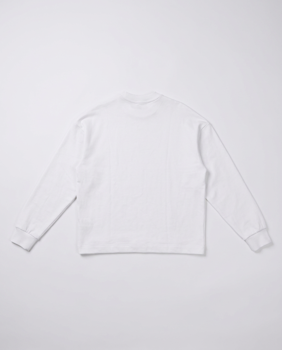 HUGO white sweatshirt, back flat-lay