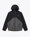 Columbia Omni-Tech rain jacket black grey, front flat-lay