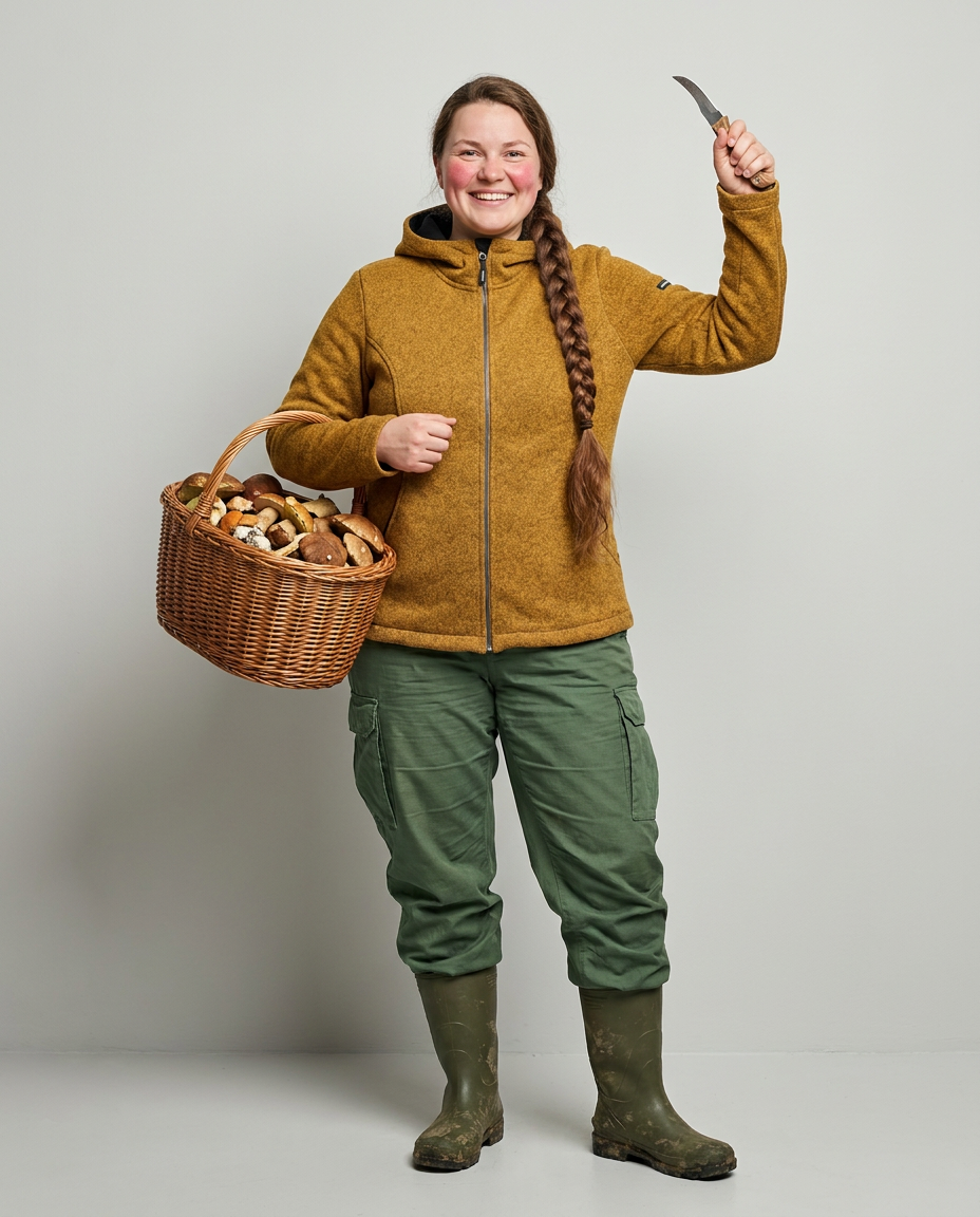 Audimas fleece jacket, on model