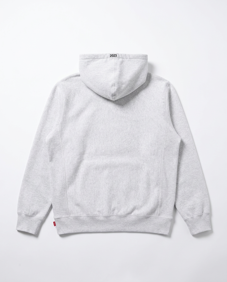 Supreme box logo hoodie ash grey back