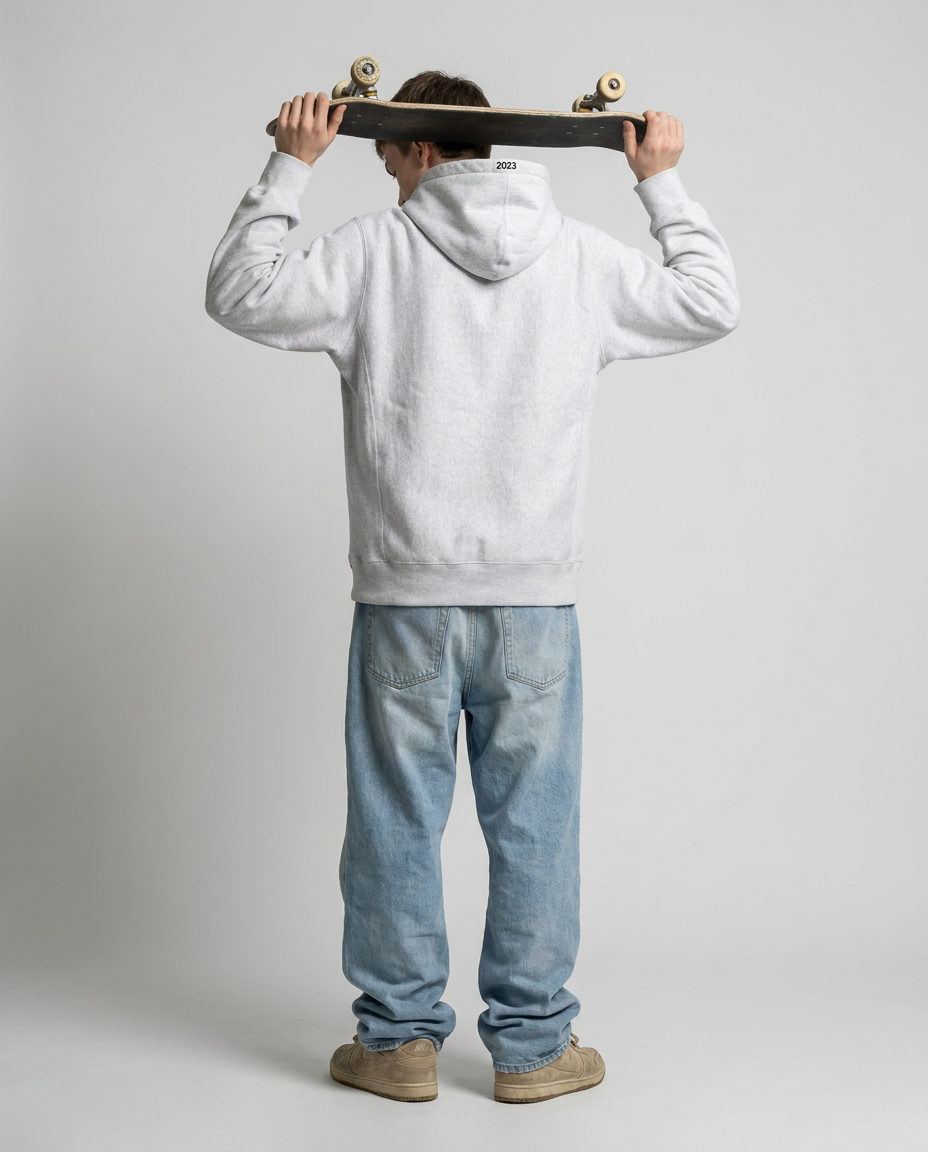 Supreme box logo hoodie on model back
