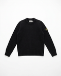 Stone Island AW14 black wool knit crewneck, front flat-lay
