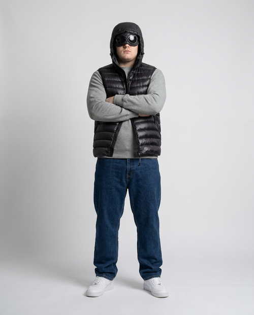 C.P. Company goggle vest on model
