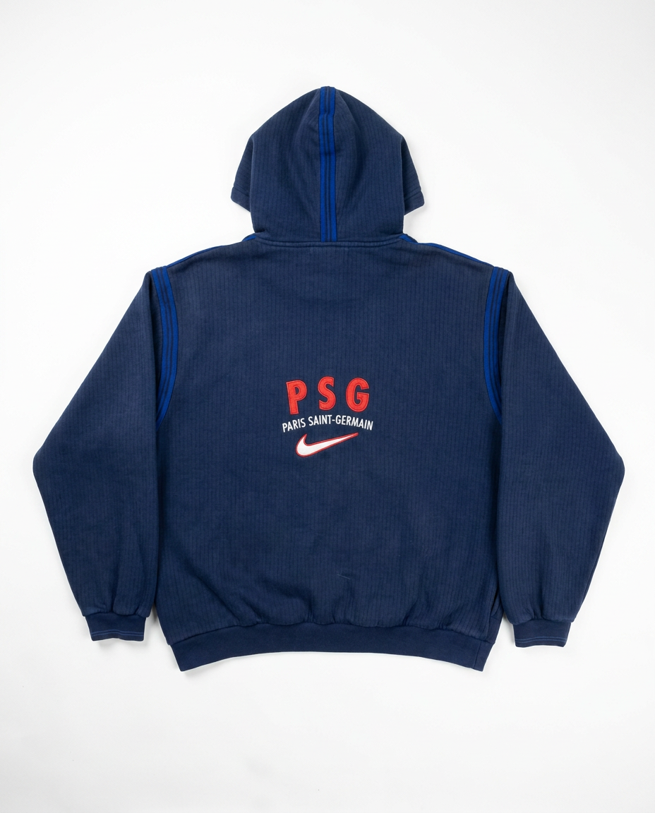 Vintage Nike PSG hoodie, back with PSG appliqué