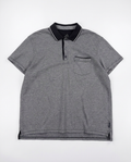 Armani Exchange grey pocket polo, front flat-lay
