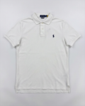 Polo Ralph Lauren white slim fit stretch mesh polo, front flat-lay