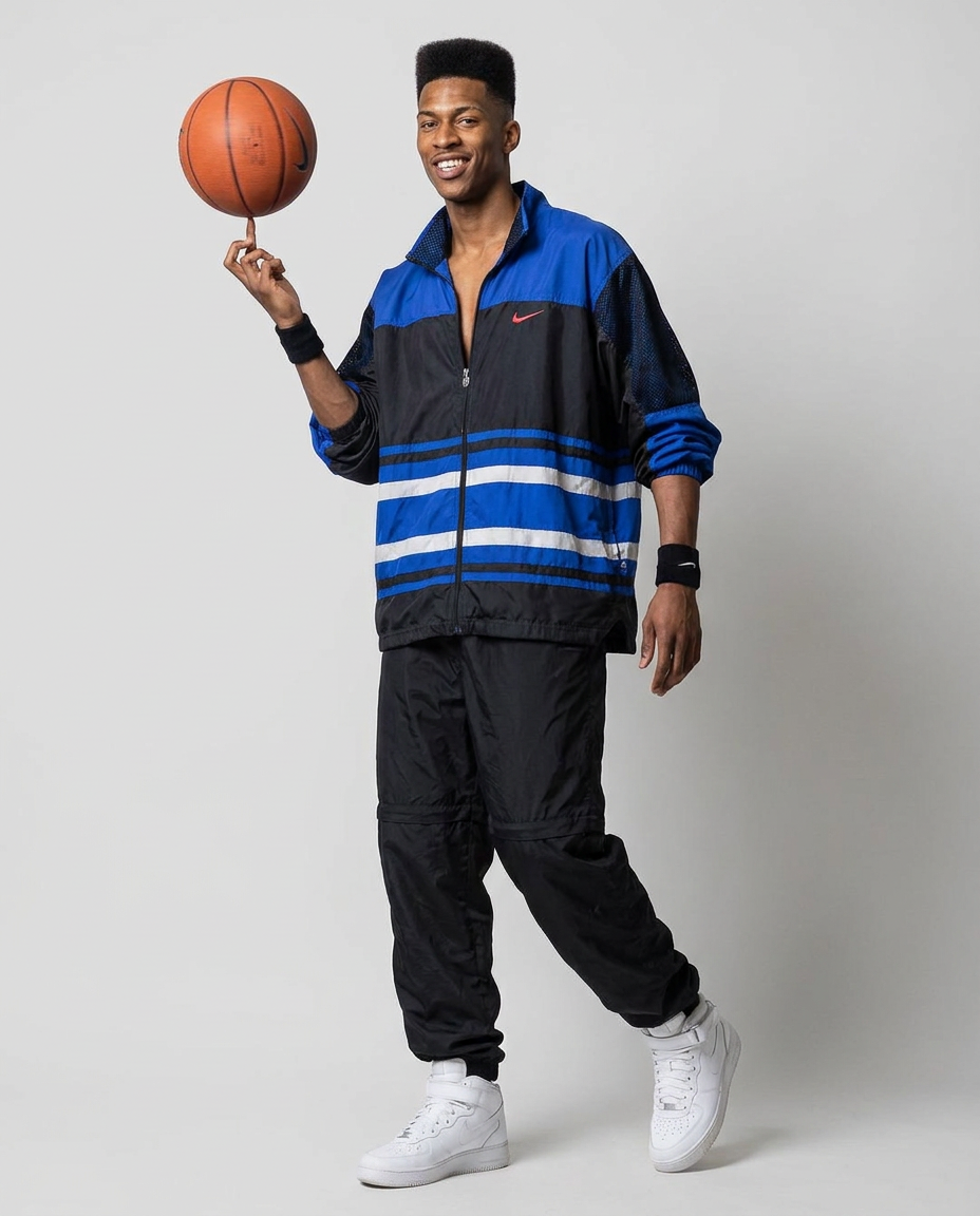Vintage Nike windbreaker, on model