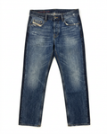 Diesel 2020 D-Viker two-tone straight jeans, front flat-lay