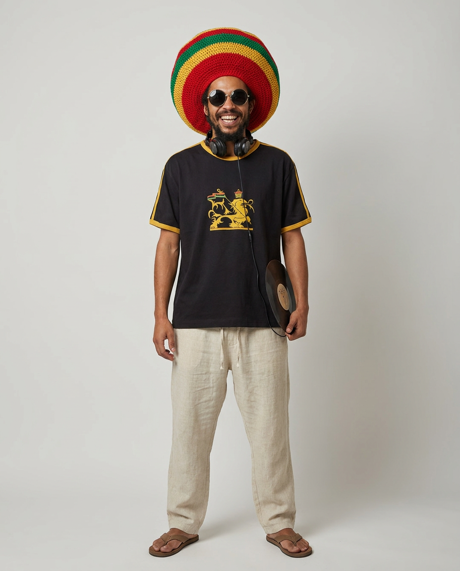 Jamarico ringer tee, on model