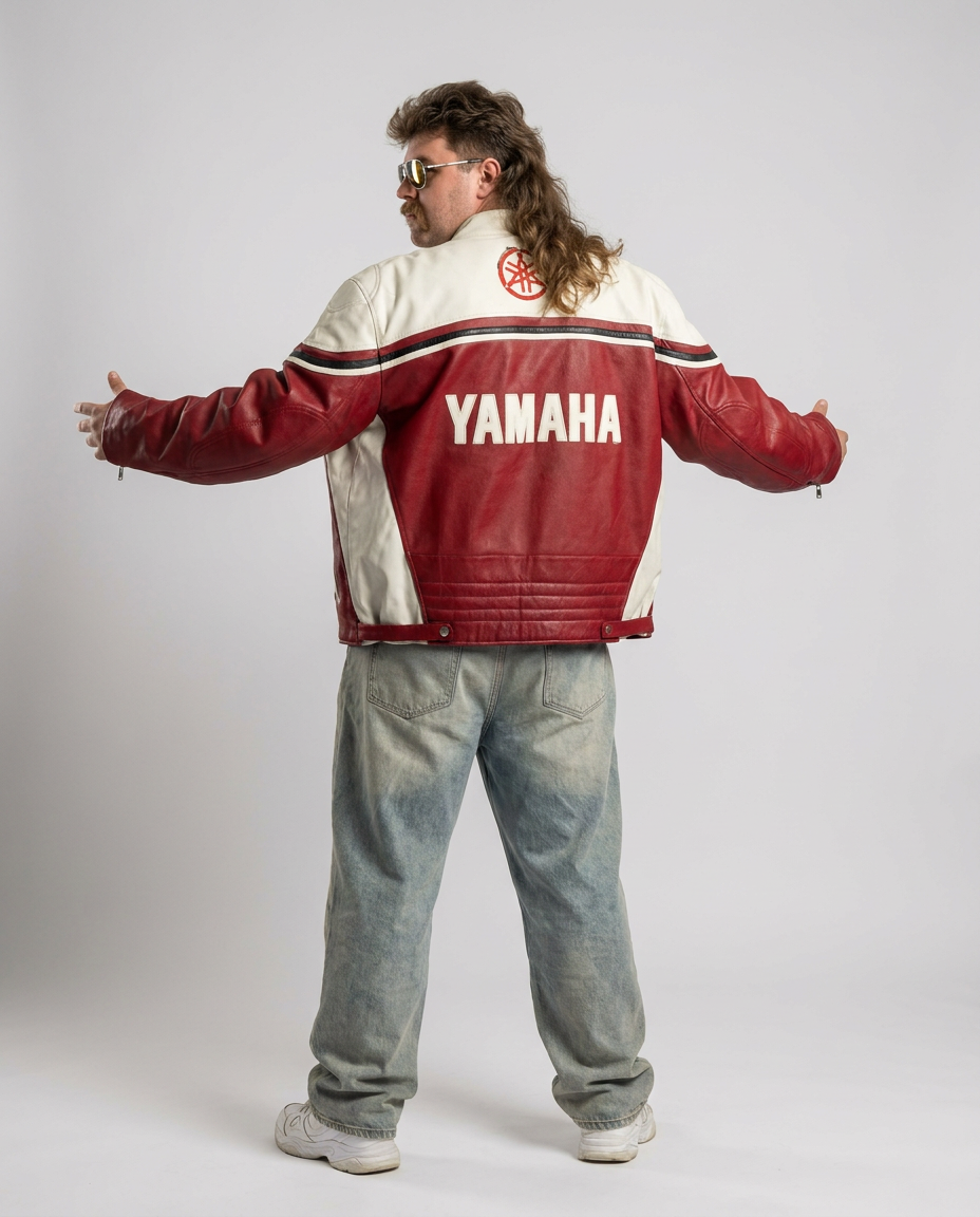 Yamaha jacket on model back