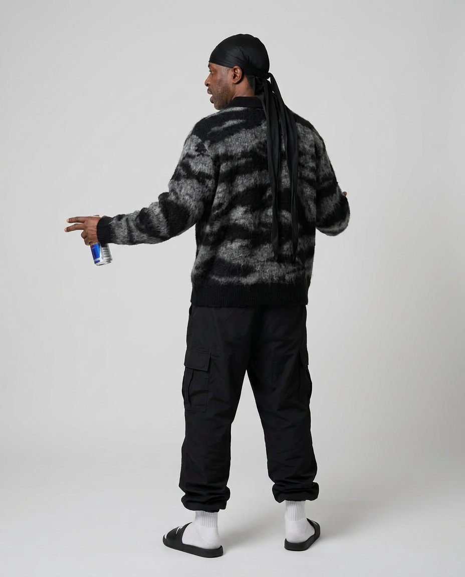 Corteiz knit on model back