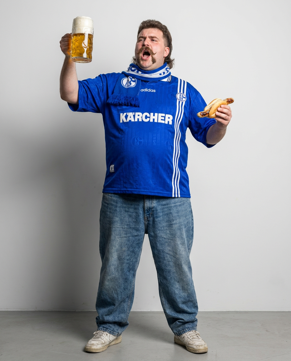 Vintage Schalke 04 shirt, on model