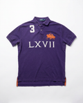 Polo Ralph Lauren purple LXVII double pony polo, front flat-lay